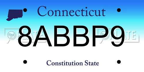 8ABBP9 Connecticut License Plate