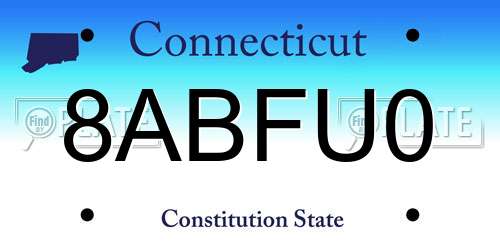 8ABFU0 Connecticut License Plate
