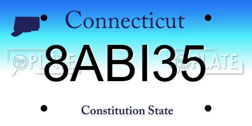 8ABI35 Connecticut License Plate