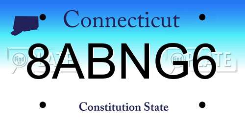 8ABNG6 Connecticut License Plate