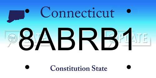 8ABRB1 Connecticut License Plate