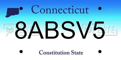8ABSV5 Connecticut License Plate