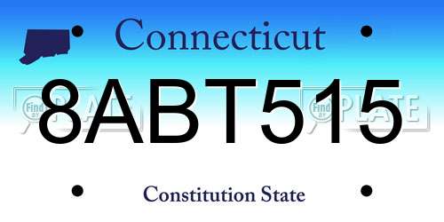 8ABT515 Connecticut License Plate