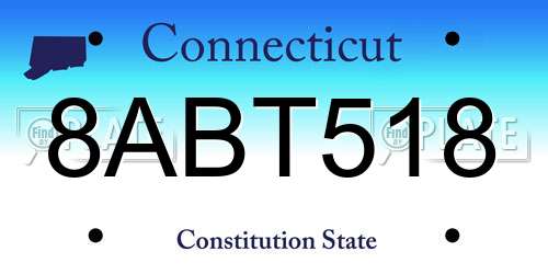 8ABT518 Connecticut License Plate