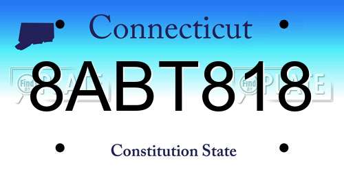 8ABT818 Connecticut License Plate