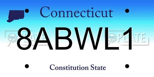 8ABWL1 Connecticut License Plate