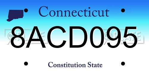 8ACD095 Connecticut License Plate