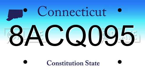 8ACQ095 Connecticut License Plate