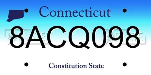 8ACQ098 Connecticut License Plate