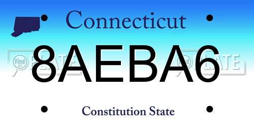 8AEBA6 Connecticut License Plate