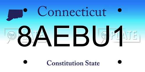 8AEBU1 Connecticut License Plate