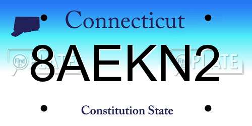 8AEKN2 Connecticut License Plate