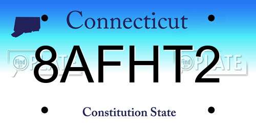 8AFHT2 Connecticut License Plate