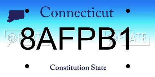 8AFPB1 Connecticut License Plate