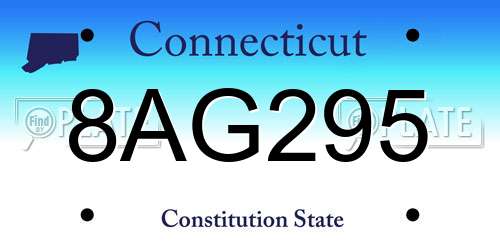 8AG295 Connecticut License Plate