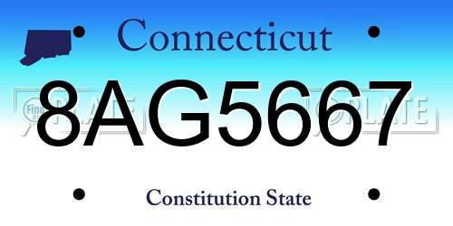 8AG5667 Connecticut License Plate