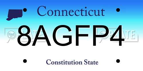 8AGFP4 Connecticut License Plate