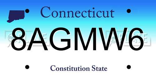 8AGMW6 Connecticut License Plate
