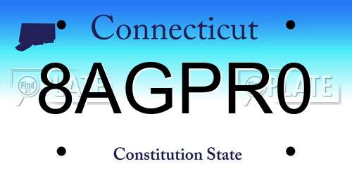 8AGPR0 Connecticut License Plate