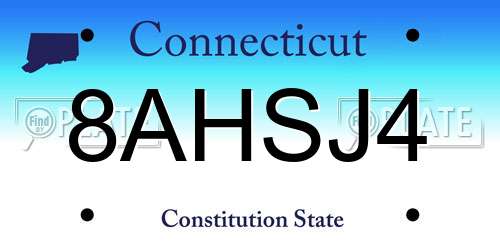 8AHSJ4 Connecticut License Plate
