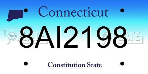 8AI2198 Connecticut License Plate