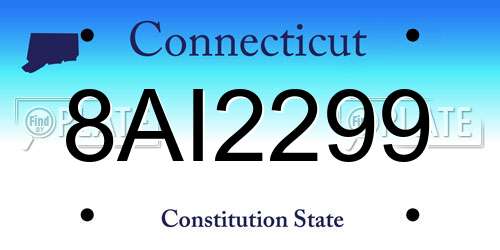 8AI2299 Connecticut License Plate