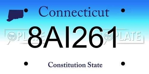 8AI261 Connecticut License Plate