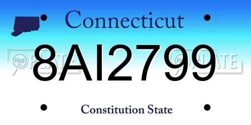 8AI2799 Connecticut License Plate