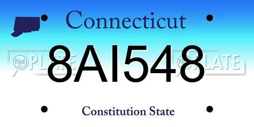 8AI548 Connecticut License Plate