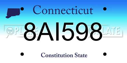 8AI598 Connecticut License Plate
