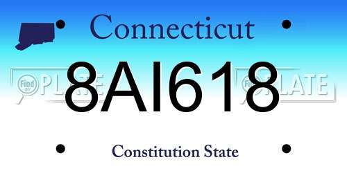 8AI618 Connecticut License Plate