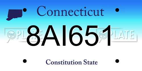 8AI651 Connecticut License Plate