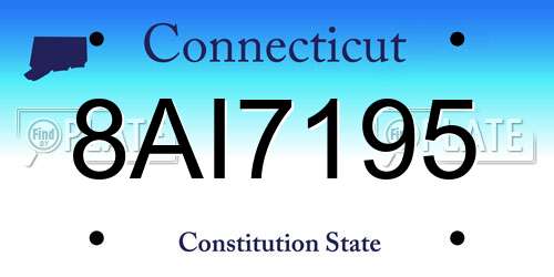 8AI7195 Connecticut License Plate