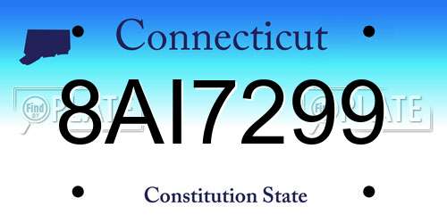 8AI7299 Connecticut License Plate
