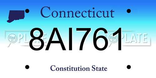 8AI761 Connecticut License Plate