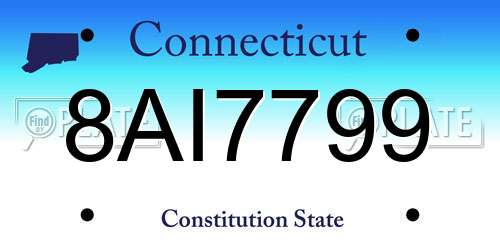 8AI7799 Connecticut License Plate