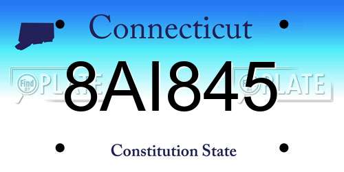8AI845 Connecticut License Plate