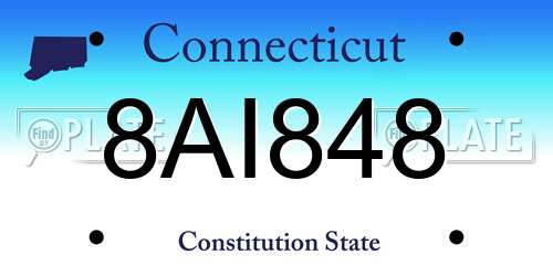 8AI848 Connecticut License Plate