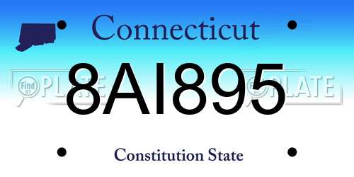 8AI895 Connecticut License Plate