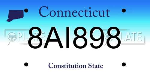 8AI898 Connecticut License Plate
