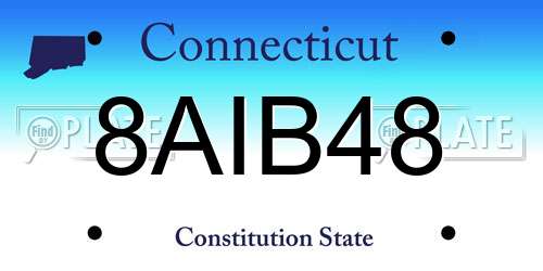 8AIB48 Connecticut License Plate