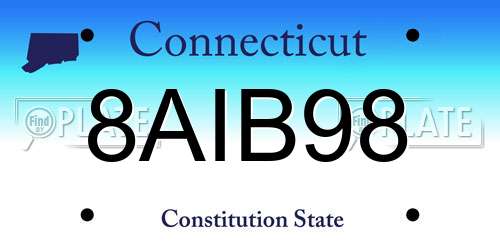 8AIB98 Connecticut License Plate