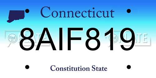 8AIF819 Connecticut License Plate