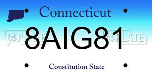 8AIG81 Connecticut License Plate