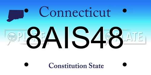 8AIS48 Connecticut License Plate