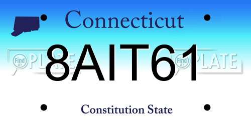 8AIT61 Connecticut License Plate