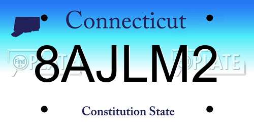8AJLM2 Connecticut License Plate