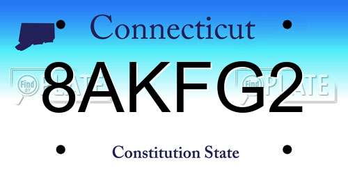 8AKFG2 Connecticut License Plate