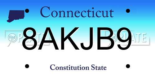 8AKJB9 Connecticut License Plate