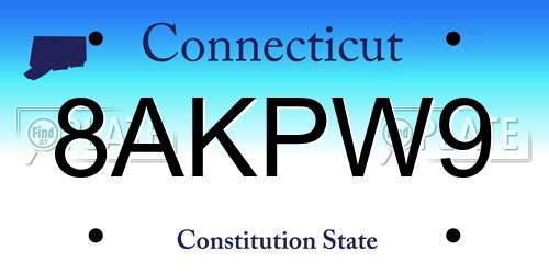 8AKPW9 Connecticut License Plate